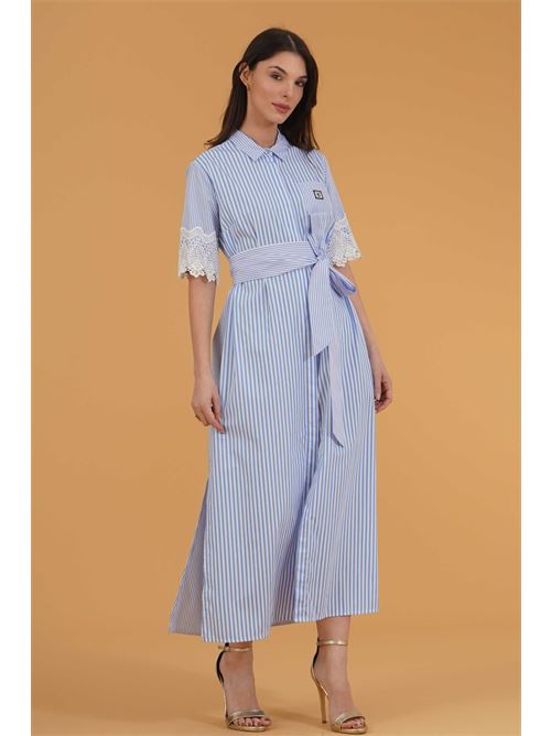 Abito chemisier in cotone Il The' Delle 5 | RIRY 71AZZURRO /BIANCO